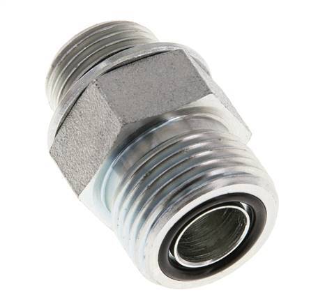 UN 13/16''-16 x G 3/8'' Verzinkt Stalen Borstnippel ORFS 630 Bar - Hydrauliek