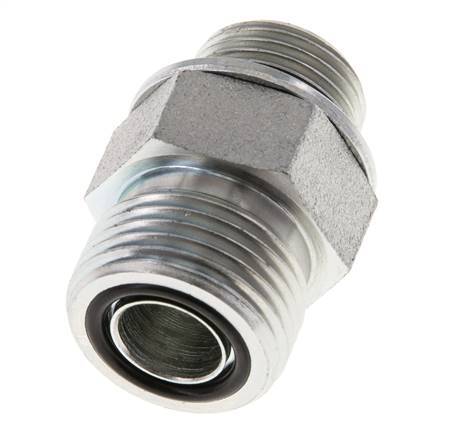 UN 13/16''-16 x G 3/8'' Verzinkt Stalen Borstnippel ORFS 630 Bar - Hydrauliek