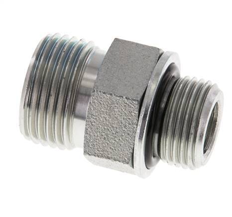 UN 13/16''-16 x G 3/8'' Verzinkt Stalen Borstnippel ORFS 630 Bar - Hydrauliek