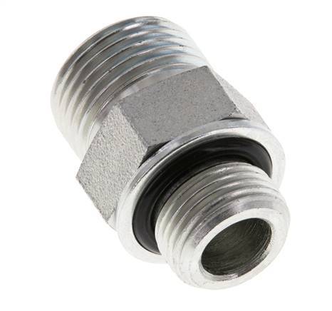UN 13/16''-16 x G 3/8'' Verzinkt Stalen Borstnippel ORFS 630 Bar - Hydrauliek