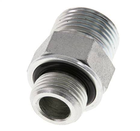 UN 13/16''-16 x G 3/8'' Verzinkt Stalen Borstnippel ORFS 630 Bar - Hydrauliek