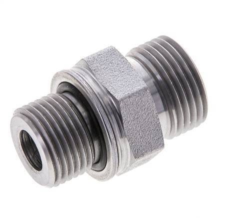 UN 13/16''-16 x M18x1.5 Verzinkt Stalen Borstnippel ORFS 630 Bar - Hydrauliek