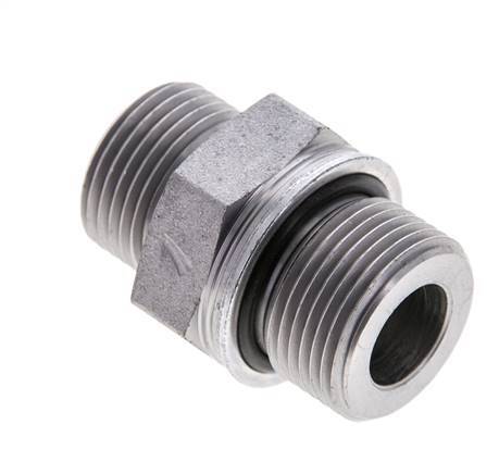 UN 13/16''-16 x M22x1.5 Verzinkt Stalen Borstnippel ORFS 630 Bar - Hydrauliek