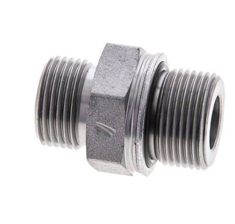UN 13/16''-16 x M22x1.5 Verzinkt Stalen Borstnippel ORFS 630 Bar - Hydrauliek