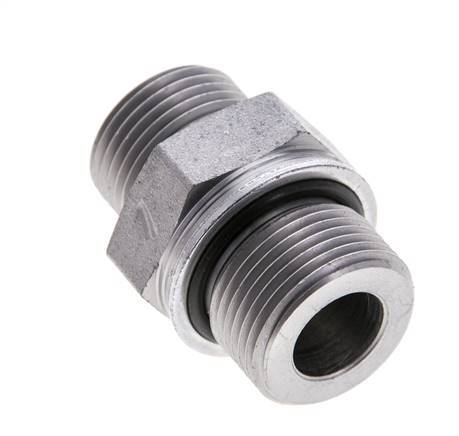 UN 13/16''-16 x M22x1.5 Verzinkt Stalen Borstnippel ORFS 630 Bar - Hydrauliek