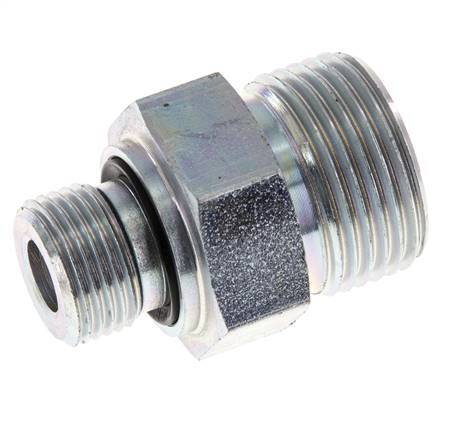 UNS 1''-14 x G 3/8'' Verzinkt Stalen Borstnippel ORFS 400 Bar - Hydrauliek