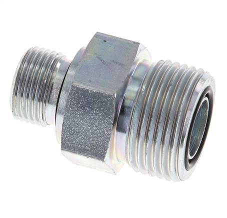 UNS 1''-14 x G 3/8'' Verzinkt Stalen Borstnippel ORFS 400 Bar - Hydrauliek