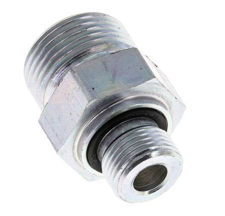 UNS 1''-14 x G 3/8'' Verzinkt Stalen Borstnippel ORFS 400 Bar - Hydrauliek