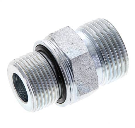 UNS 1''-14 x M22x1.5 Verzinkt Stalen Borstnippel ORFS 400 Bar - Hydrauliek