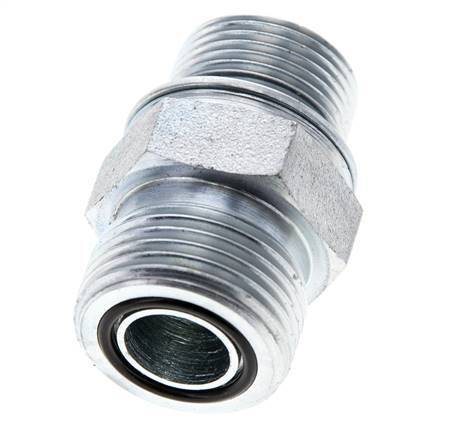 UNS 1''-14 x M22x1.5 Verzinkt Stalen Borstnippel ORFS 400 Bar - Hydrauliek