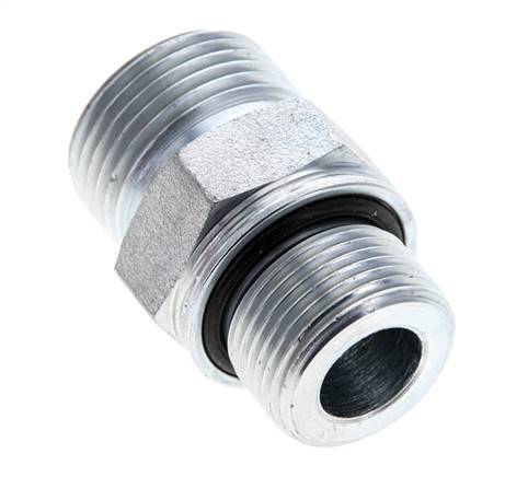 UNS 1''-14 x M22x1.5 Verzinkt Stalen Borstnippel ORFS 400 Bar - Hydrauliek