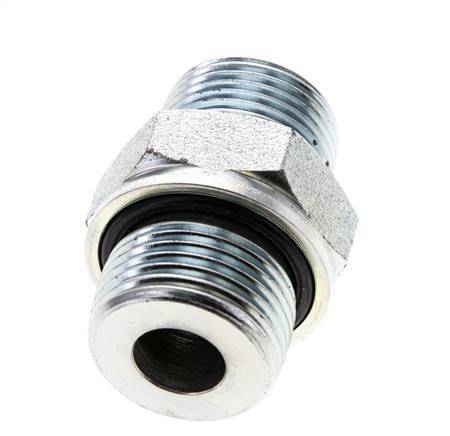 UNS 1''-14 x M27x2 Verzinkt Stalen Borstnippel ORFS 400 Bar - Hydrauliek