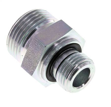 UN 1-3/16''-12 x G 1/2'' Verzinkt Stalen Borstnippel ORFS 400 Bar - Hydrauliek