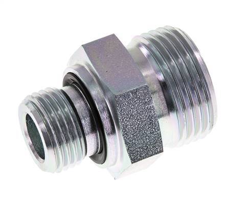 UN 1-3/16''-12 x G 1/2'' Verzinkt Stalen Borstnippel ORFS 400 Bar - Hydrauliek