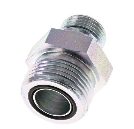 UN 1-3/16''-12 x G 1/2'' Verzinkt Stalen Borstnippel ORFS 400 Bar - Hydrauliek