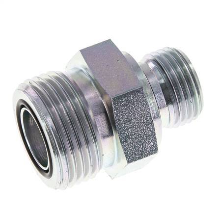 UN 1-3/16''-12 x G 1/2'' Verzinkt Stalen Borstnippel ORFS 400 Bar - Hydrauliek