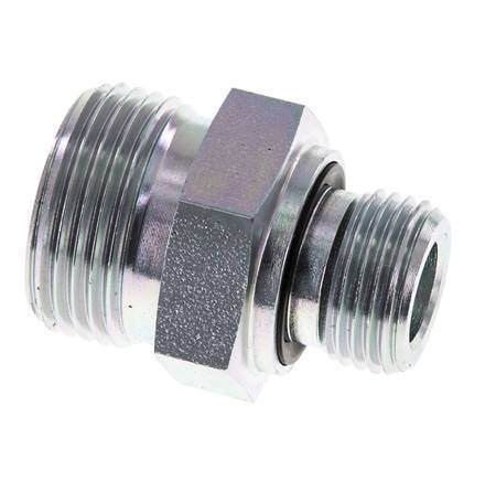 UN 1-3/16''-12 x G 1/2'' Verzinkt Stalen Borstnippel ORFS 400 Bar - Hydrauliek