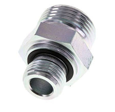 UN 1-3/16''-12 x G 1/2'' Zinc plated Steel Double Nipple ORFS 400 Bar - Hydraulic