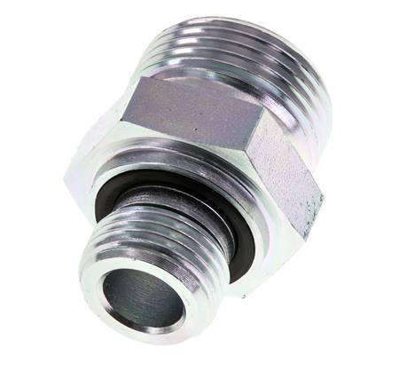 UN 1-3/16''-12 x G 1/2'' Verzinkt Stalen Borstnippel ORFS 400 Bar - Hydrauliek