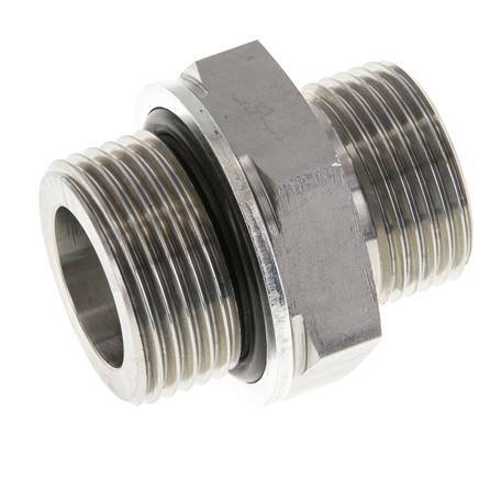 UN 1-3/16''-12 x G 1'' Verzinkt Stalen Borstnippel ORFS 400 Bar - Hydrauliek