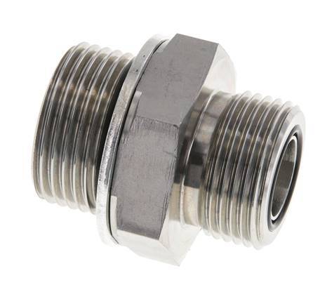 UN 1-3/16''-12 x G 1'' Verzinkt Stalen Borstnippel ORFS 400 Bar - Hydrauliek