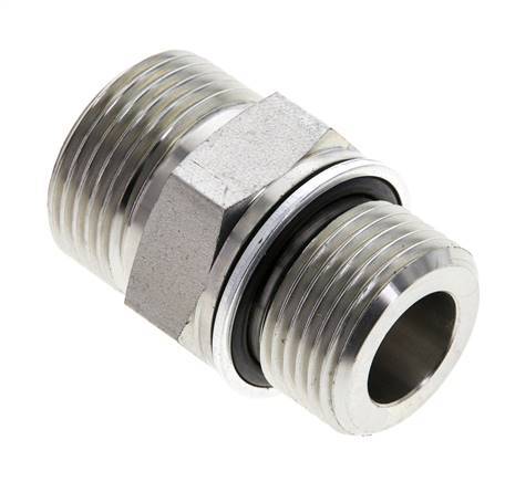 UN 1-3/16''-12 x M27x2 Verzinkt Stalen Borstnippel ORFS 400 Bar - Hydrauliek