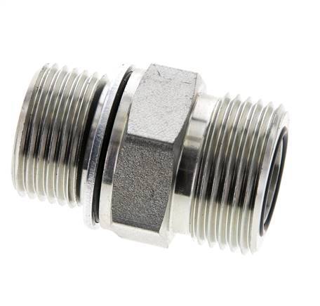 UN 1-3/16''-12 x M27x2 Verzinkt Stalen Borstnippel ORFS 400 Bar - Hydrauliek