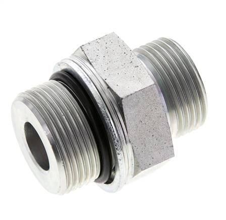 UN 1-3/16''-12 x M33x2 Verzinkt Stalen Borstnippel ORFS 400 Bar - Hydrauliek