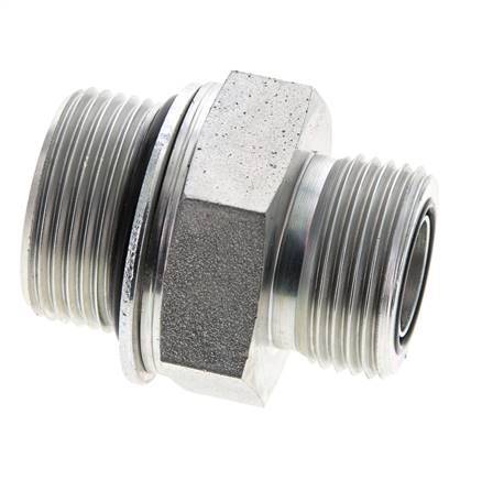 UN 1-3/16''-12 x M33x2 Verzinkt Stalen Borstnippel ORFS 400 Bar - Hydrauliek