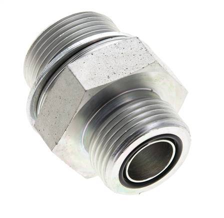UN 1-3/16''-12 x M33x2 Verzinkt Stalen Borstnippel ORFS 400 Bar - Hydrauliek
