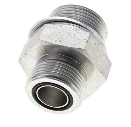UN 1-3/16''-12 x M33x2 Verzinkt Stalen Borstnippel ORFS 400 Bar - Hydrauliek