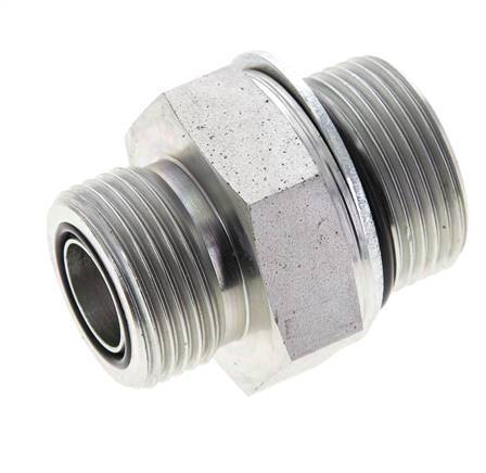 UN 1-3/16''-12 x M33x2 Verzinkt Stalen Borstnippel ORFS 400 Bar - Hydrauliek