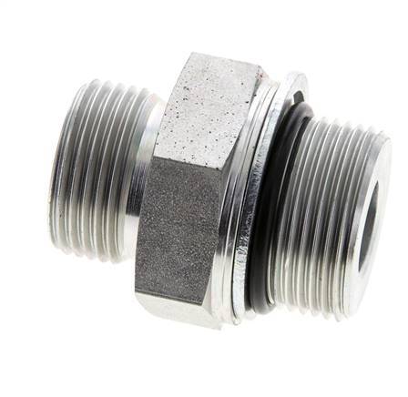 UN 1-3/16''-12 x M33x2 Verzinkt Stalen Borstnippel ORFS 400 Bar - Hydrauliek