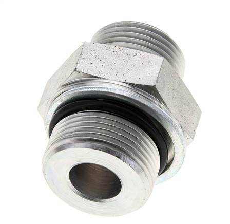 UN 1-3/16''-12 x M33x2 Verzinkt Stalen Borstnippel ORFS 400 Bar - Hydrauliek
