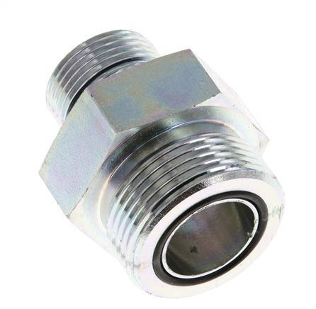 UN 1-7/16''-12 x G 3/4'' Verzinkt Stalen Borstnippel ORFS 400 Bar - Hydrauliek