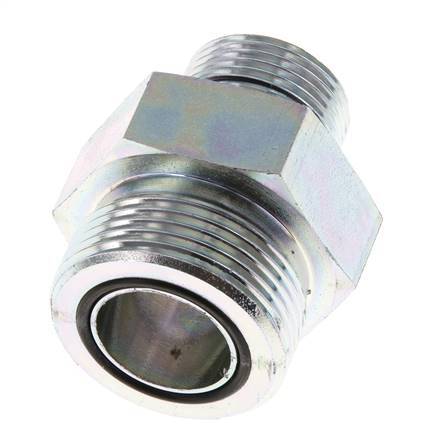 UN 1-7/16''-12 x G 3/4'' Verzinkt Stalen Borstnippel ORFS 400 Bar - Hydrauliek