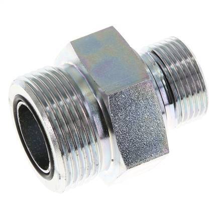 UN 1-7/16''-12 x G 3/4'' Verzinkt Stalen Borstnippel ORFS 400 Bar - Hydrauliek