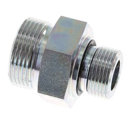 UN 1-7/16''-12 x G 3/4'' Verzinkt Stalen Borstnippel ORFS 400 Bar - Hydrauliek