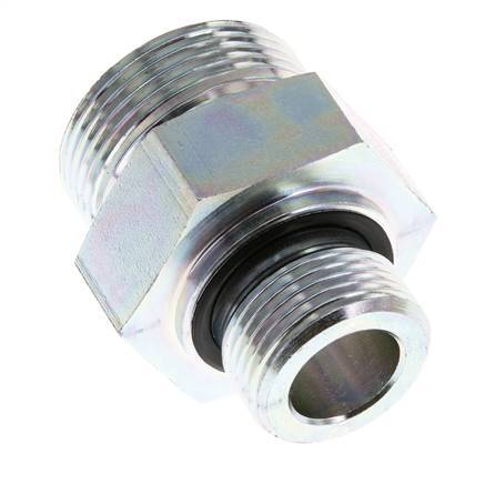 UN 1-7/16''-12 x G 3/4'' Verzinkt Stalen Borstnippel ORFS 400 Bar - Hydrauliek