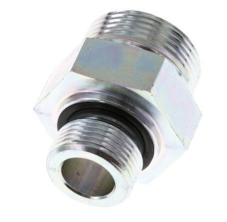 UN 1-7/16''-12 x G 3/4'' Verzinkt Stalen Borstnippel ORFS 400 Bar - Hydrauliek