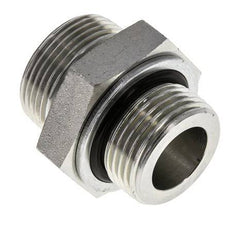 UN 1-7/16''-12 x G 1'' Zinc plated Steel Double Nipple ORFS 400 Bar - Hydraulic
