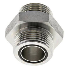 UN 1-7/16''-12 x G 1'' Zinc plated Steel Double Nipple ORFS 400 Bar - Hydraulic