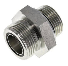UN 1-7/16''-12 x G 1'' Zinc plated Steel Double Nipple ORFS 400 Bar - Hydraulic