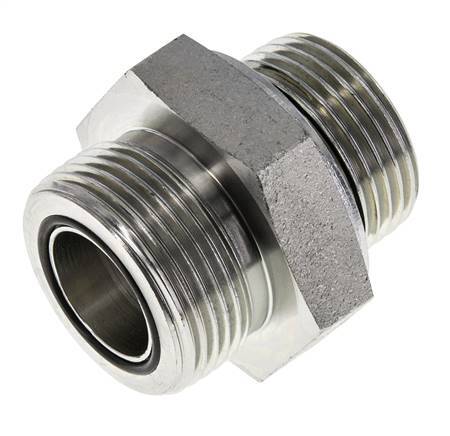 UN 1-7/16''-12 x G 1'' Verzinkt Stalen Borstnippel ORFS 400 Bar - Hydrauliek