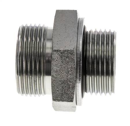 UN 1-7/16''-12 x G 1'' Verzinkt Stalen Borstnippel ORFS 400 Bar - Hydrauliek