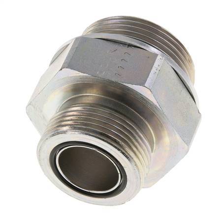 UN 1-7/16''-12 x G 1 1/4'' Verzinkt Stalen Borstnippel ORFS 250 Bar - Hydrauliek