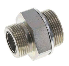 UN 1-7/16''-12 x G 1 1/4'' Zinc plated Steel Double Nipple ORFS 250 Bar - Hydraulic