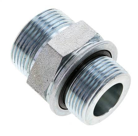 UN 1-7/16''-12 x M33x2 Verzinkt Stalen Borstnippel ORFS 400 Bar - Hydrauliek