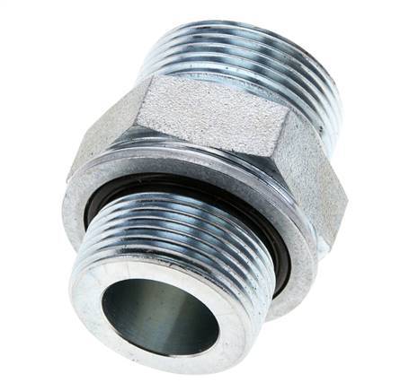 UN 1-7/16''-12 x M33x2 Verzinkt Stalen Borstnippel ORFS 400 Bar - Hydrauliek