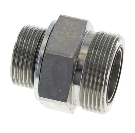 UN 1-11/16''-12 x G 1'' Verzinkt Stalen Borstnippel ORFS 250 Bar - Hydrauliek